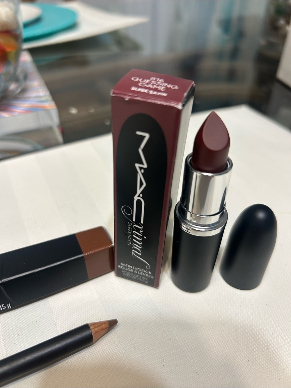 MAC Cosmetics Lipstick & Lip Pencil Set 
Guessing Game lipstick
Cork LIP pencil